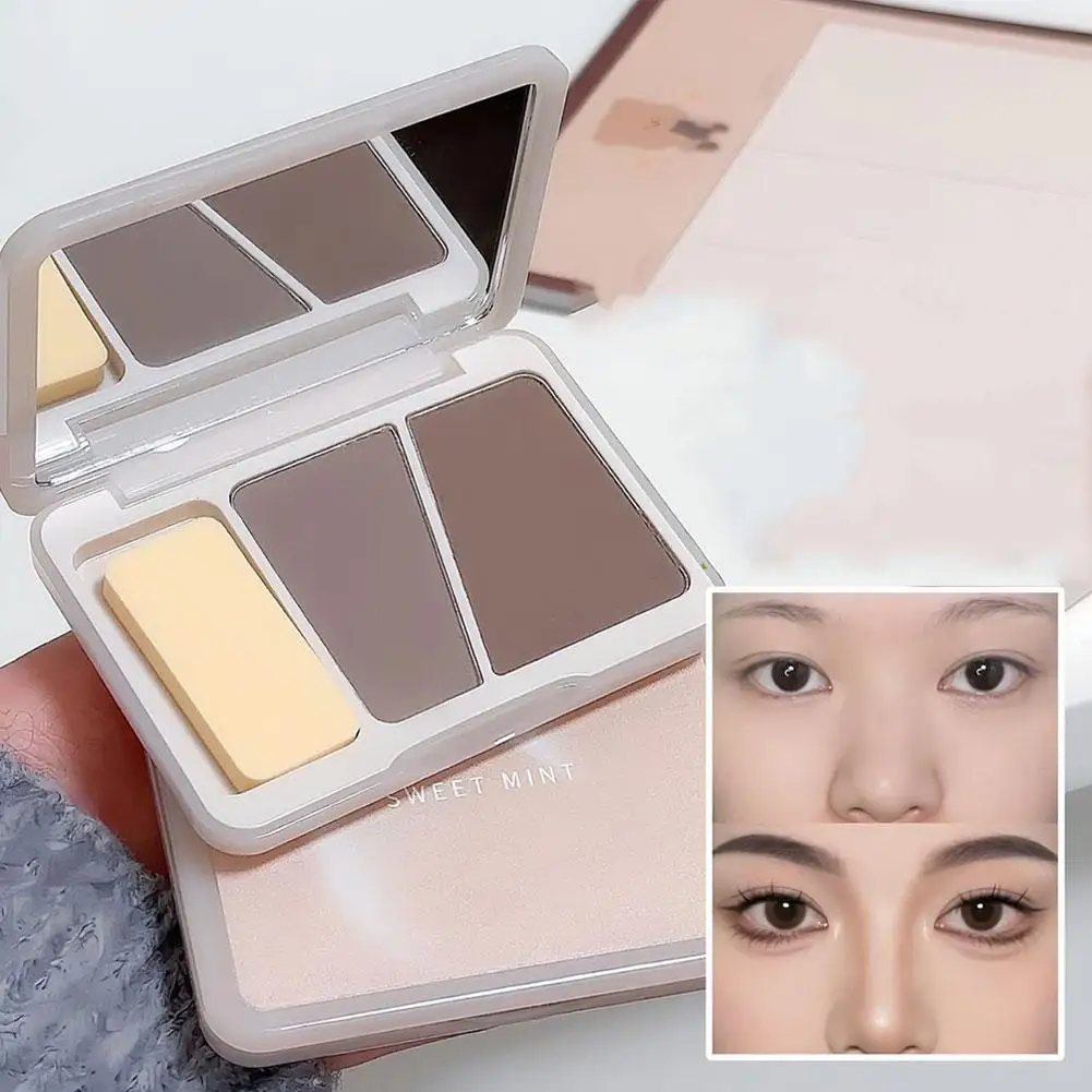 Dwukolorowy Bronzer Matte Highlighter Contour Palette High Face Makeup Brighten Shadow Gloss Nose Waterproof Contour Powder Y5o7