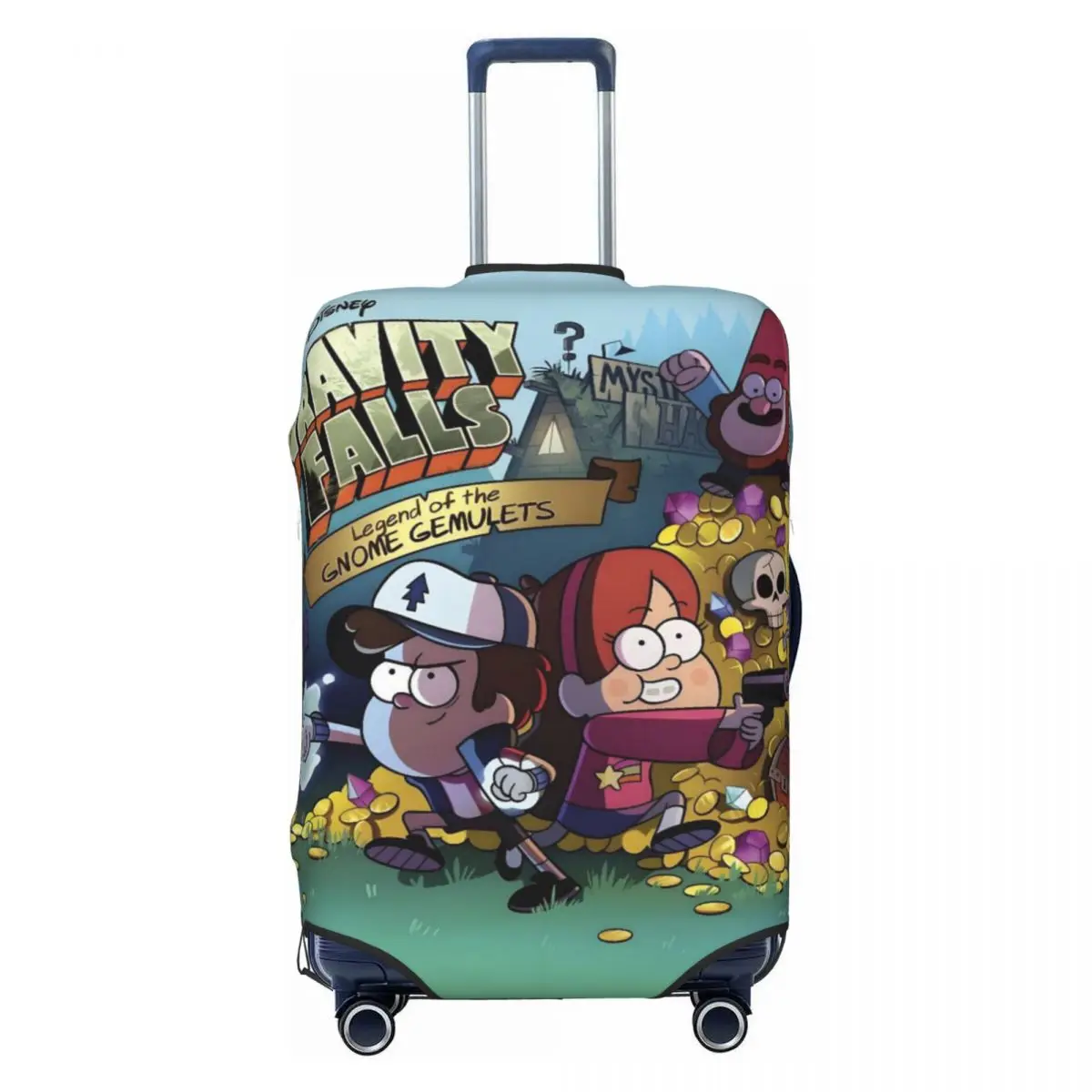 

Custom Gravity Falls Luggage Cover Cute Cartoon Movie Wonderful Town Suitcase Protector Covers Suit For 18-32 inch
