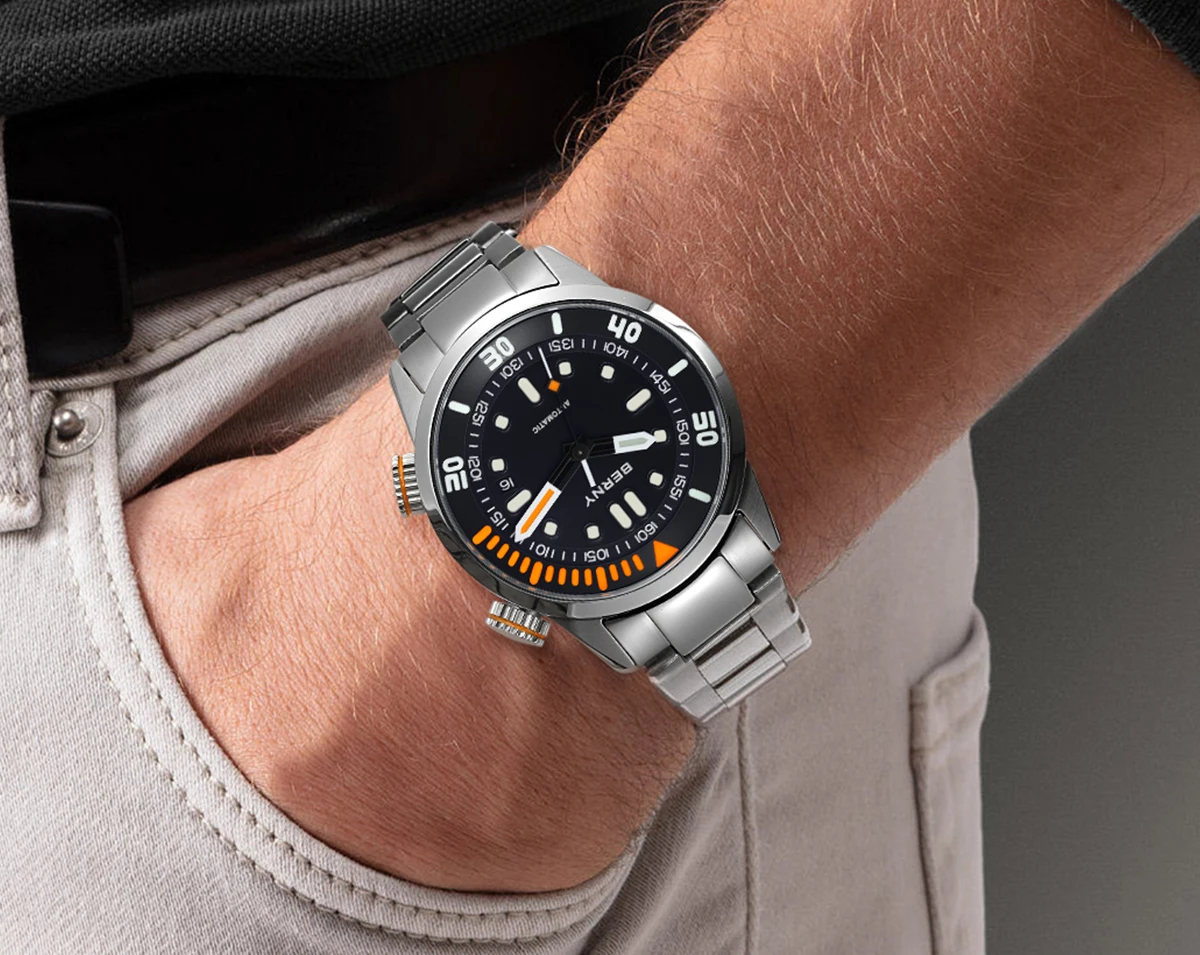 BERNY 20Bar Diver Männer Mechanische Uhr Miyota 8215 Super Leucht Saphir Schwimmen Automatische Selbst Wind Silikon Männer Armbanduhr – Detail 19