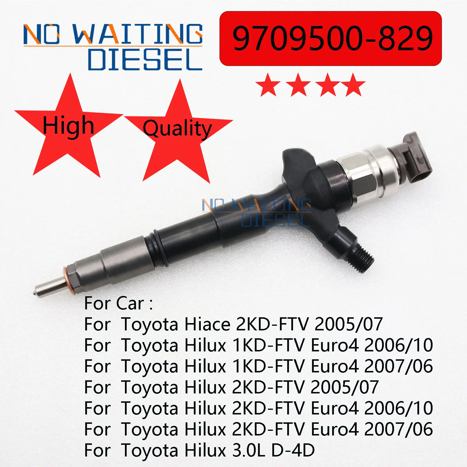 9709500-829 Common Rail Injector 9709500829 Fuel Injection 9709500 829 For Toyota Hiace 2KD-FTV