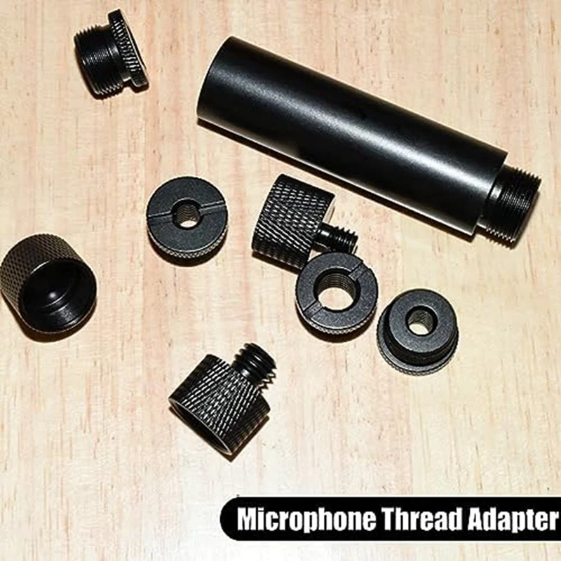Y49A-8 Piece Microphone Stand Adapters 3/8 To 5/8 Microphone Adapter Black For Camera Screw Monitor Microphone Stand