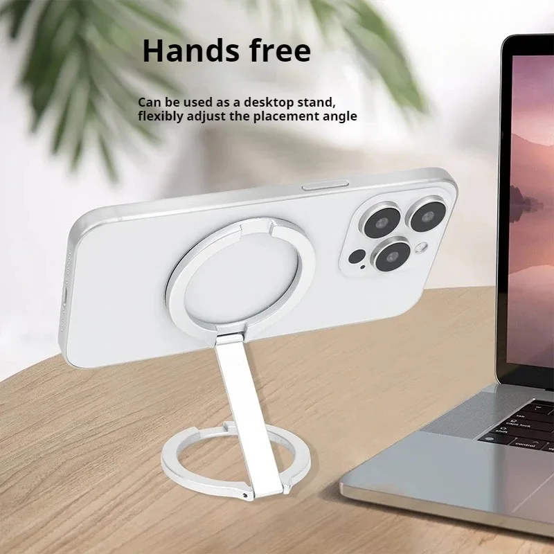 Double-Sided Magnetic Phone Stand Adjust Height 360 Degrees Rotating Desktop Phone Stand Gym Iron Surface Mangetic Stand