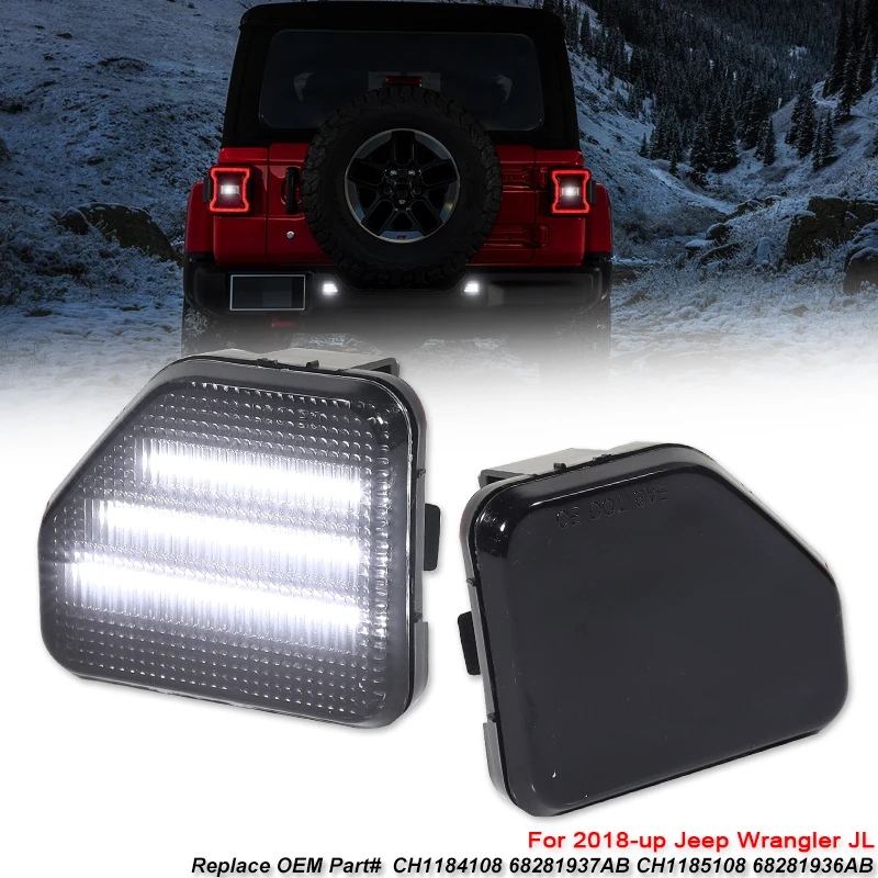Luz reflectora de parachoques trasero para coche, 2 uds., para Jeep Wrangler JL Sahara Rubicon MOAB, embellecedores, solo luz de marcha atrás de respaldo 18-2024