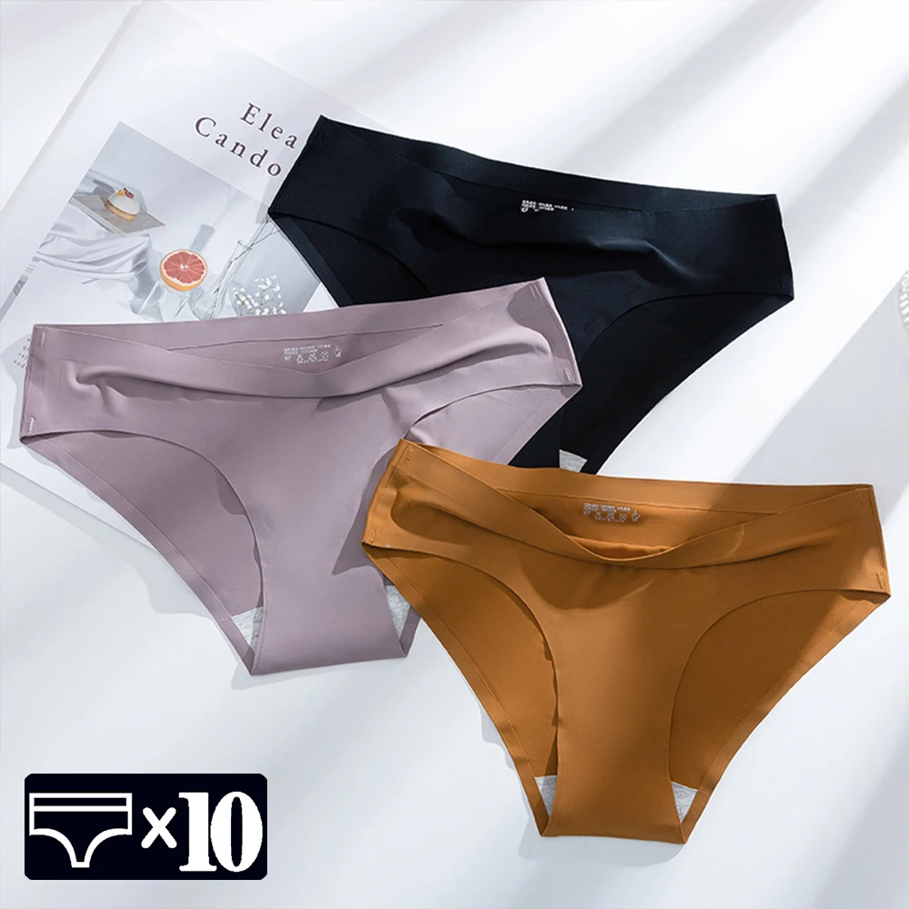 WarmSteps 10Pcs/Set Women's Panties Seamless Underwear XXXL Plus Size Woman Briefs Female Lingerie 10 Pieces Underwear for Woman
