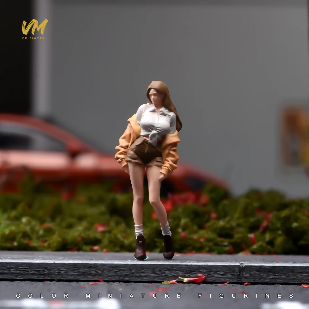 Bemalte Miniaturfigur 1/64: Sonniges, hübsches Mädchen im Bikini – Schönheit für die urbane Landschaftsgestaltung – Requisiten für Modellfahrzeuge und Deko-Puppen – Detail 8