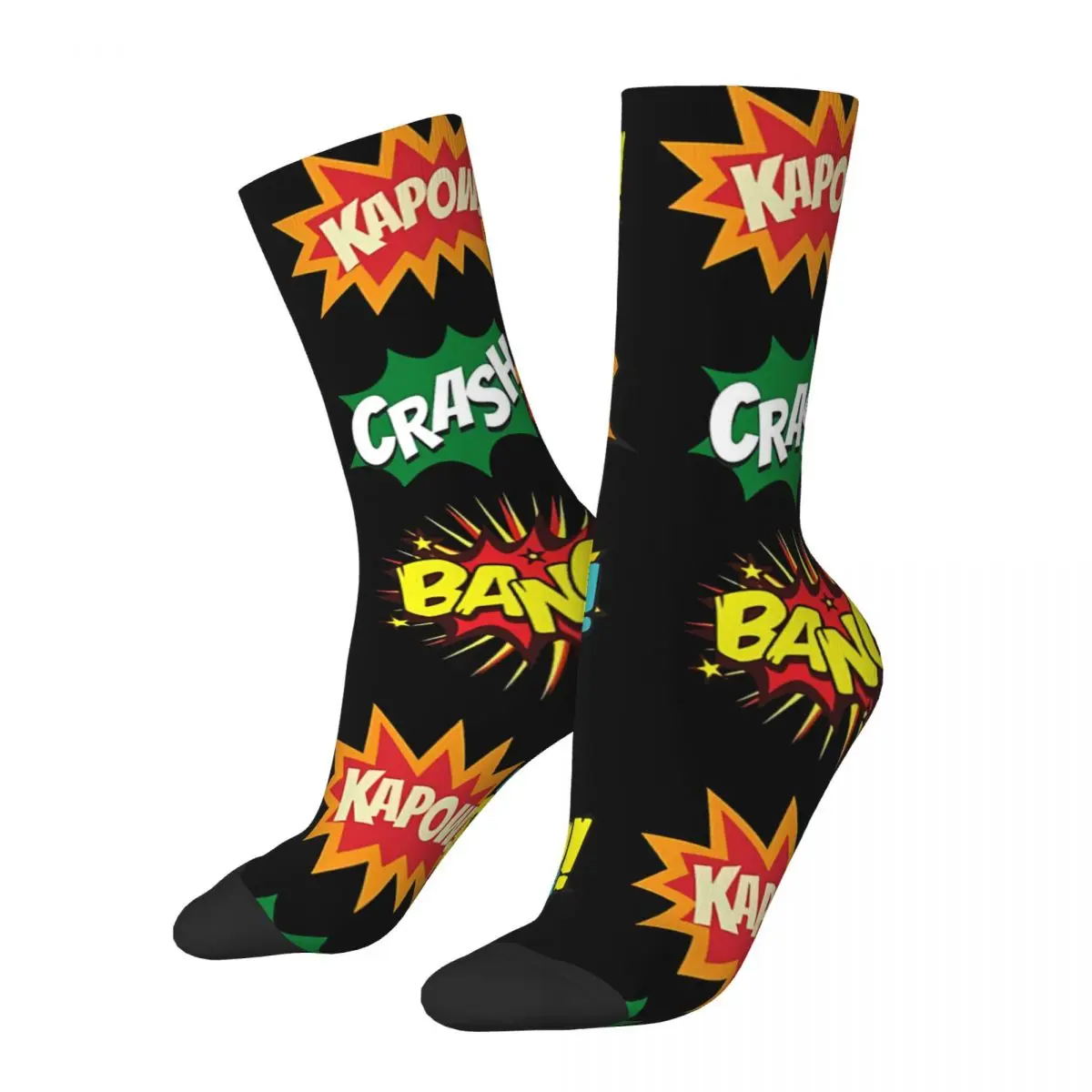 Fight Scene Noises Sounds Comic Books Onomatopoeia Comic Book Lover Kawaii Socks School Cartoon Pattern Socks