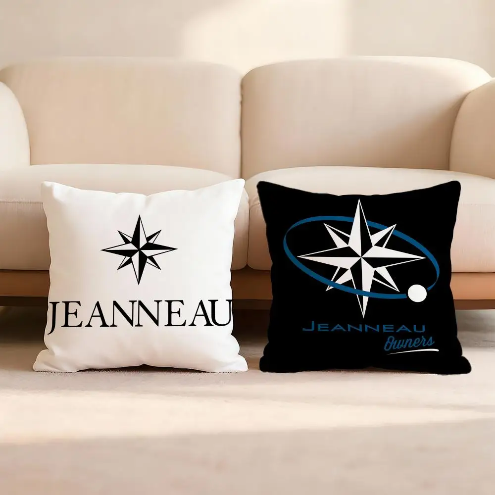 J-Jeanneau Yachts Logo Cushion Cover Home & Car Multi-Scene Pillow Cover - Reversible, Soft & Durable for Daily Use