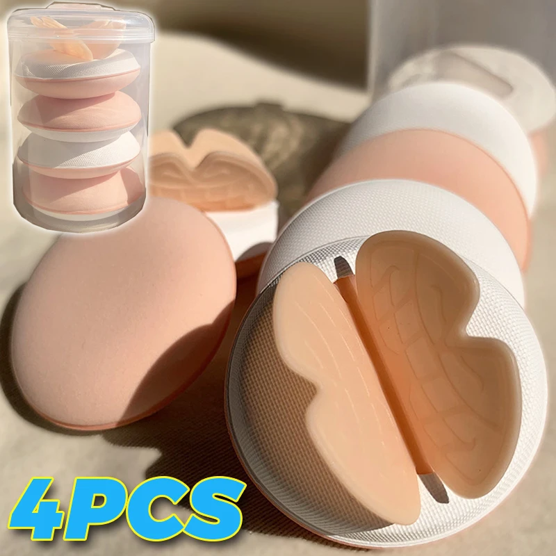 Butterfly Cotton Cosmetics Puff Soft Wet Dry Use Concealer Foundation Air Cushion Powder Puff with Box Face Beauty Makeup Sponge