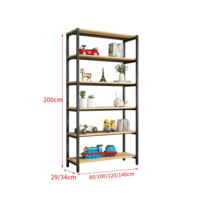 حامل عرض خفيف من الفولاذ والخشب مع 5-6 أرفف سهلة التركيب ورف تخزين قائم بذاته