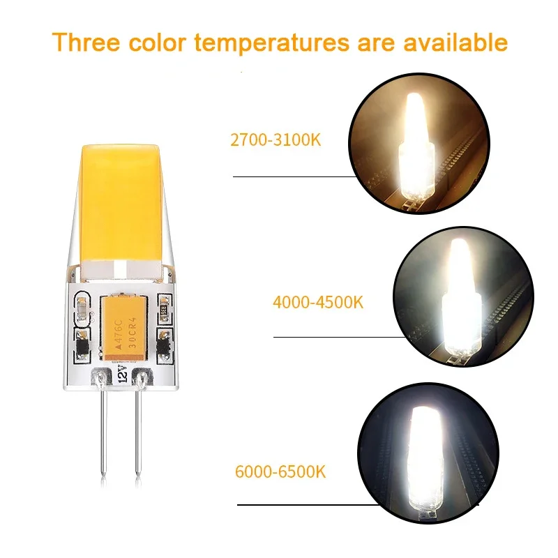 Imagem -04 - Lâmpada Led Cob Corn Light Lâmpadas de Halogênio Spotlight Lâmpada do Candelabro Substituir Lâmpada 12v ac dc g4 1.2w 2w 2.5w 10 Pcs