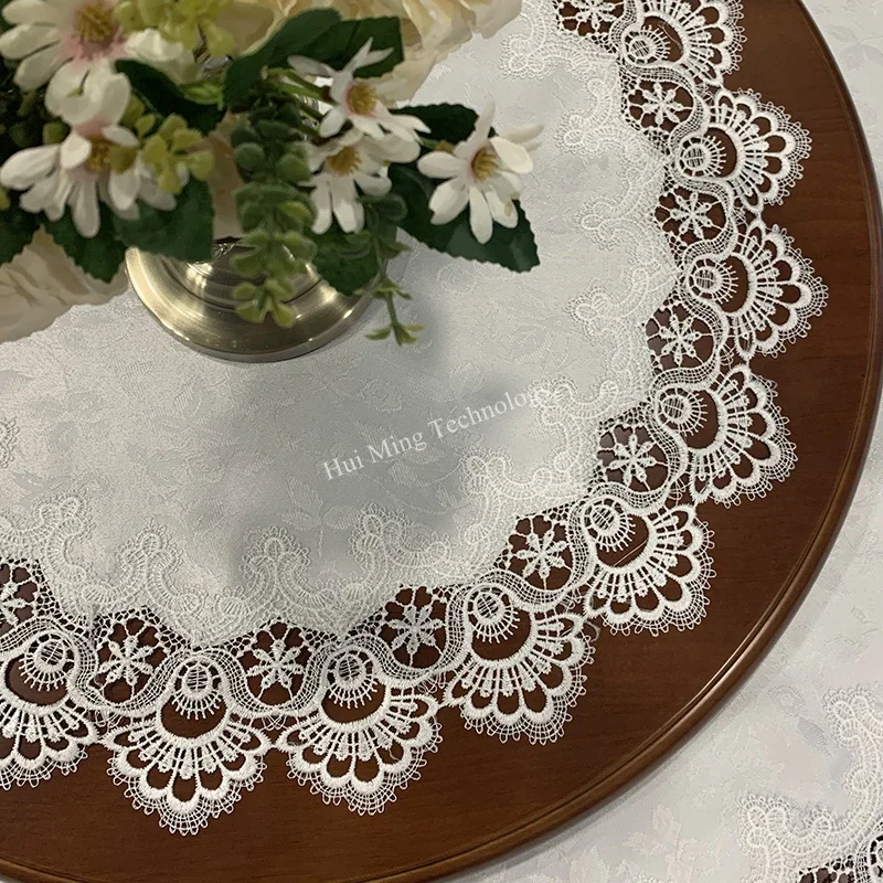 

Table Cloth Round Table Cover White Retro Tablecloth Europe Lace Dust Dining Table Juppe Restaurant TableCloths Home Decoration