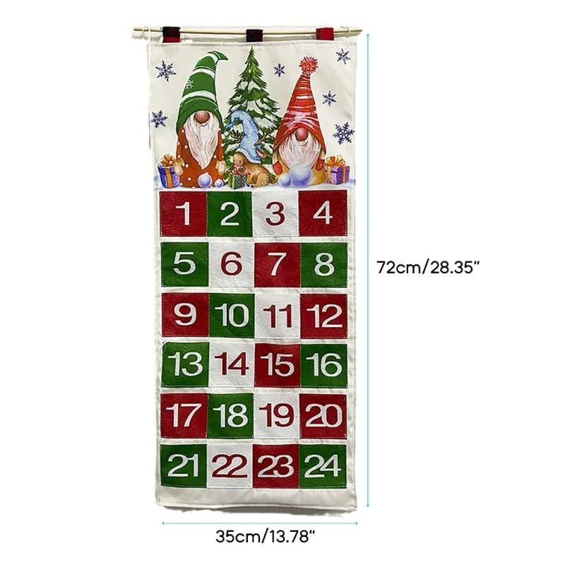 Fillable Advent Calendar Christmas Advent Calendar with 24 Pockets Fabric Empty Advent Calendar Hanging Ornaments DropShipping