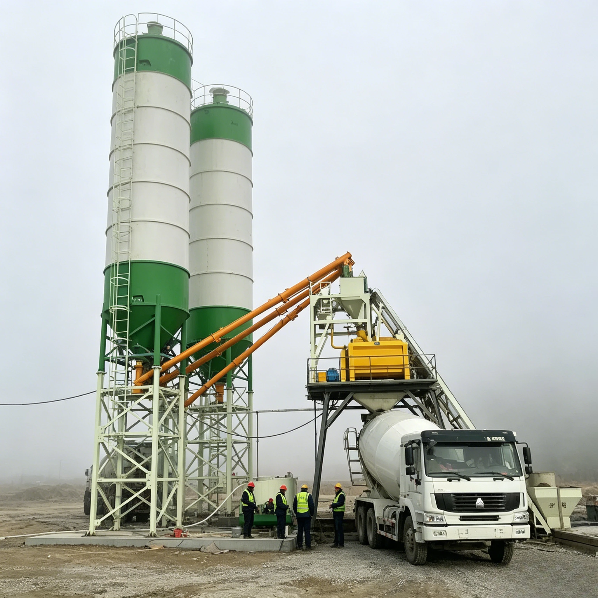 Small Compact Mobile Concrete Plant Fully Automatic European Modular Design Mixing Station for Sale Machine Dry Mix  Customized