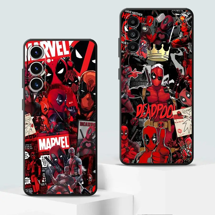 Custodia per Samsung Galaxy A35 A72 A24 A35 A32 A52 A55 A25 A23 A73 A54 A53 A22 A56 A33 A25 Nero Custodia morbida per telefono Marvel Clever