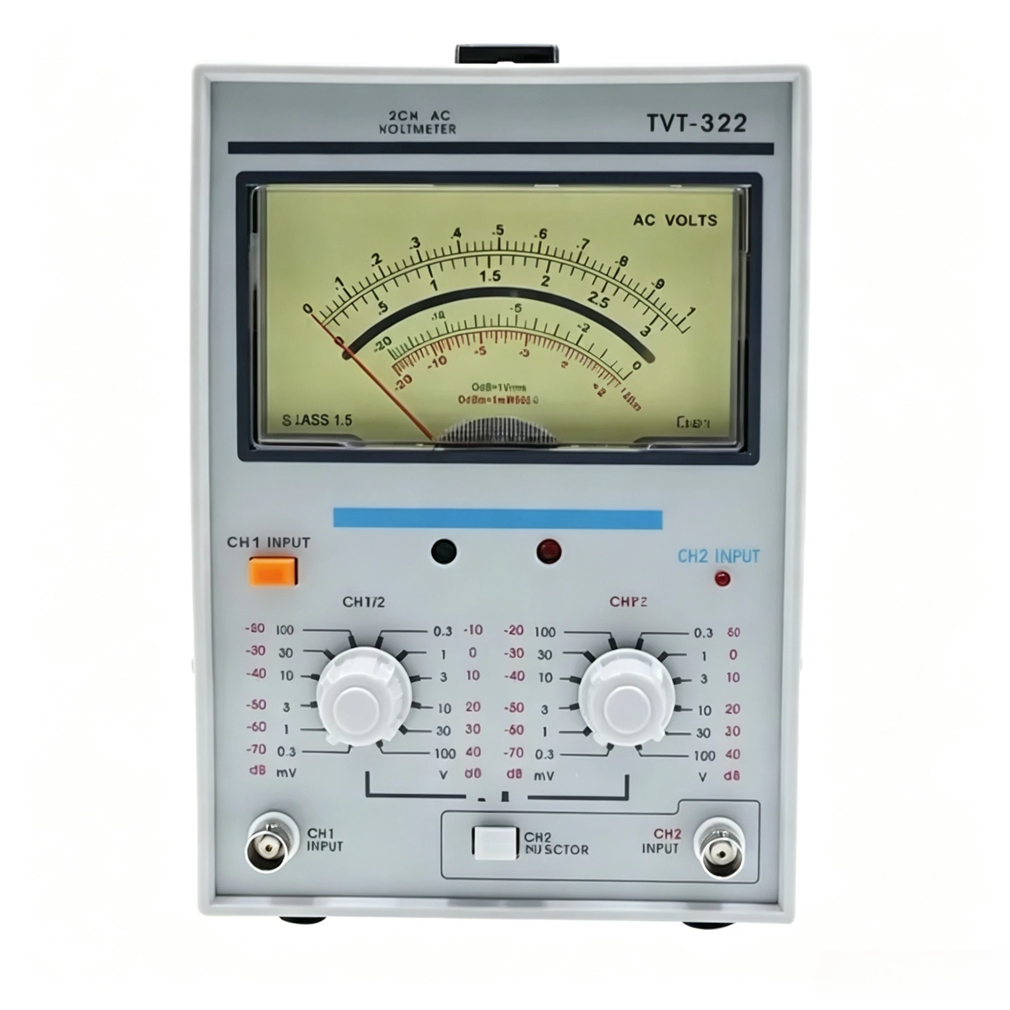 TVT-321 TVT-322 AC Single-pointer Double-pointer Millivoltmeter High-precision Dual-channel Voltmeter 50/60HZ