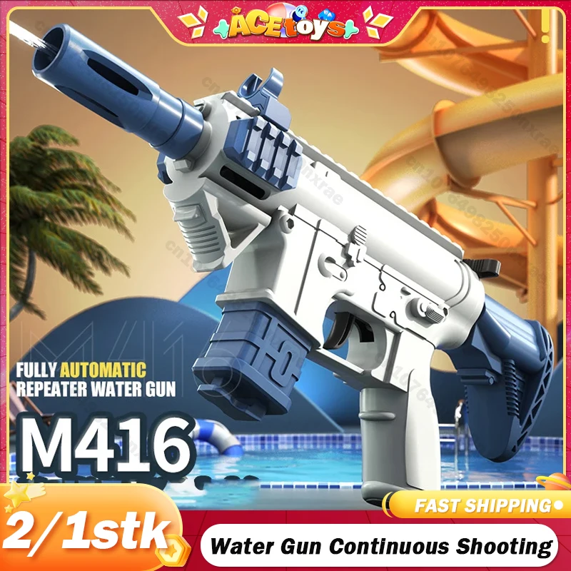 

M416 Water Gun Continuous Shooting Beach Outdoor Guns Repeated Pistol Portable Shooting Battle Interactive Water Toy for Kids