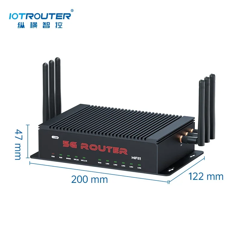 5G Industrial WIFI6 Wireless Router with Sim Card Slot & 10 External Antennas LTE & QoS Features