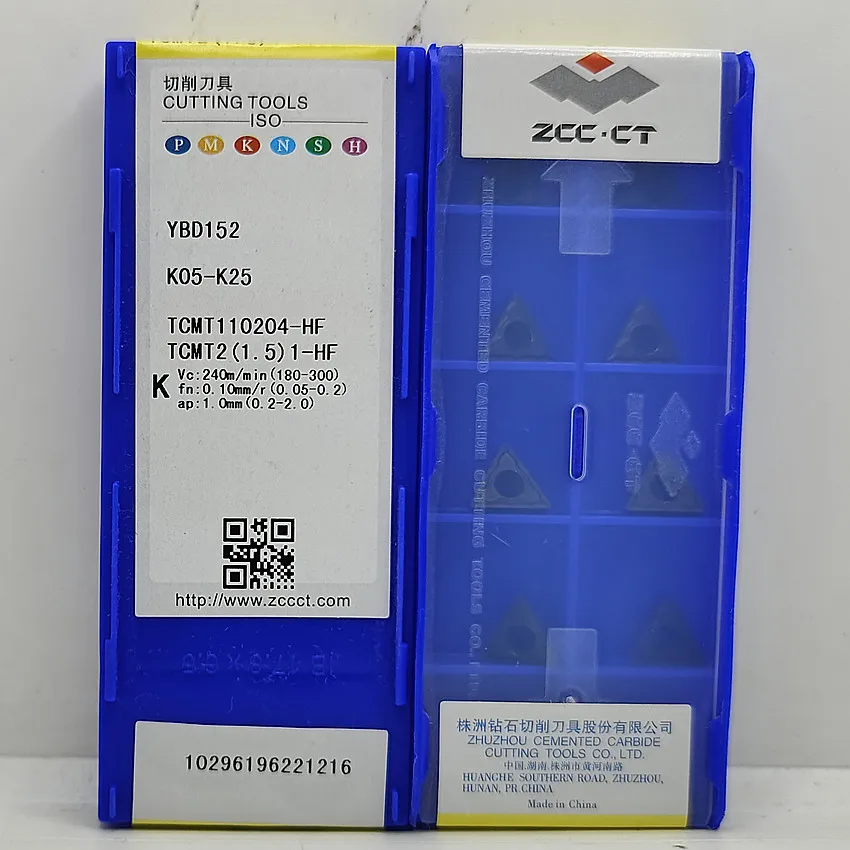 

TCMT110204-HF YBD152 YBC251 YBC252/TCMT110208-HF YBC152 YBC252 YBD102 ZCC.CT CNC blade carbide inserts turning tools 10pcs/box