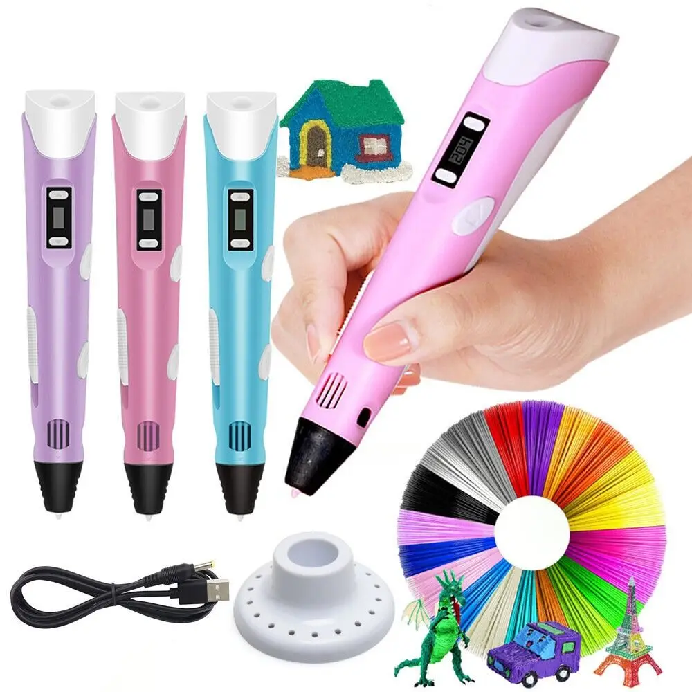 LCDスクリーン付きDIYギフト、クリスマス誕生日プレゼント、PLAフィラメント3Dプリントペン、3Dペンアートプリンター