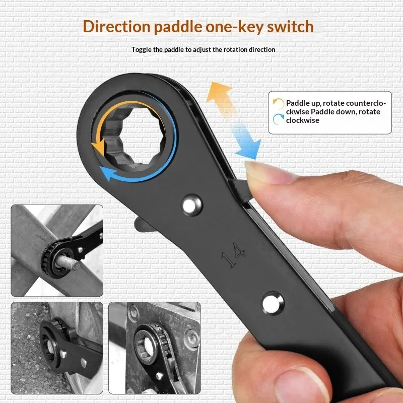 Adjustable Ratchet Wrench Set Automotive Repair Wrenches Double Headed Bidirectional Wrench Multi Functional Manual Wrenches