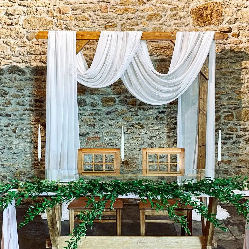 1/2Pcs White Wedding Backdrop Curtain Draping Fabric 19ft White Arch Drape for Bridal Shower Birthday Wedding Backdrop Decoratio