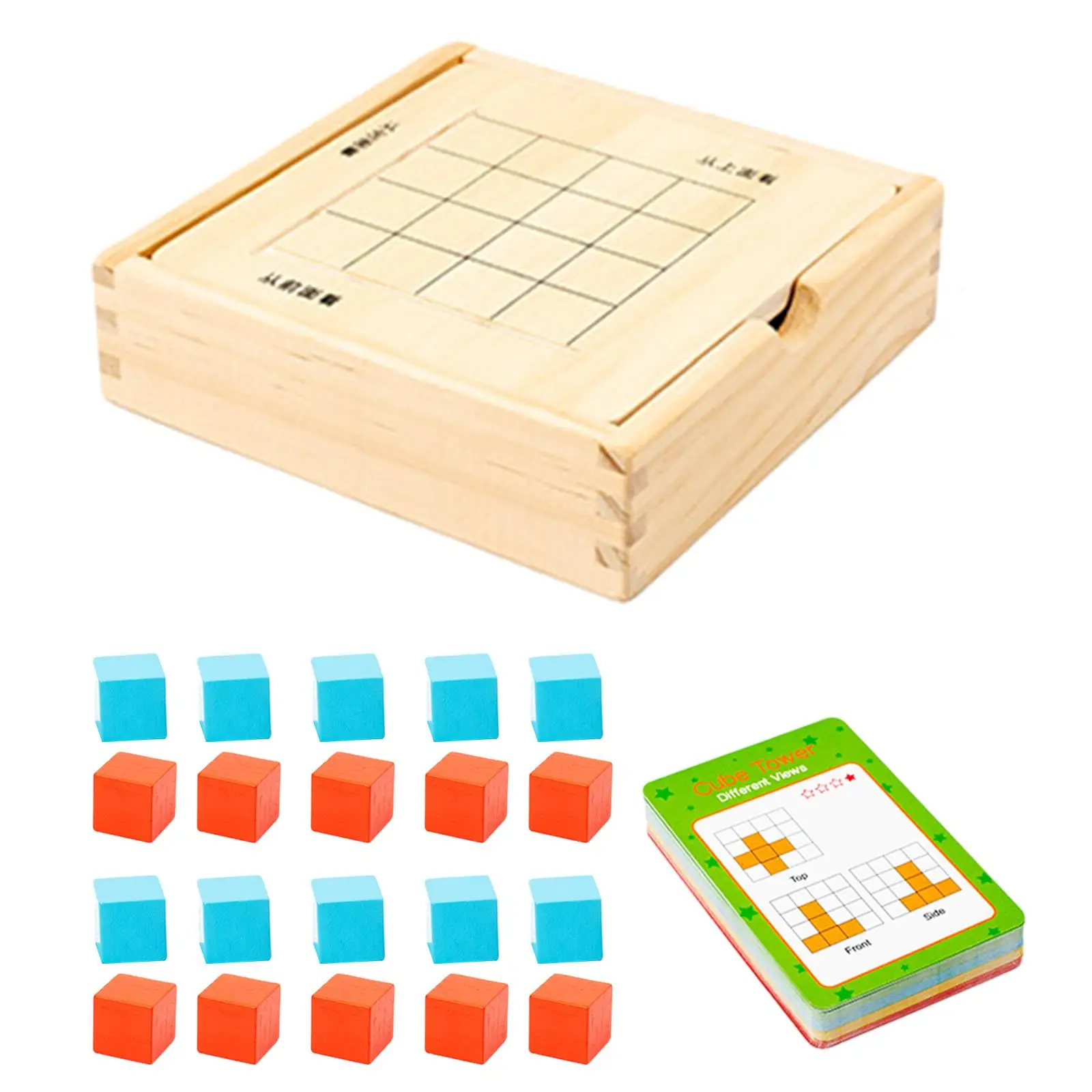 Wooden Block Puzzle Toy 3D Puzzle Cubes Educational Toy for Ages 4-6 Years