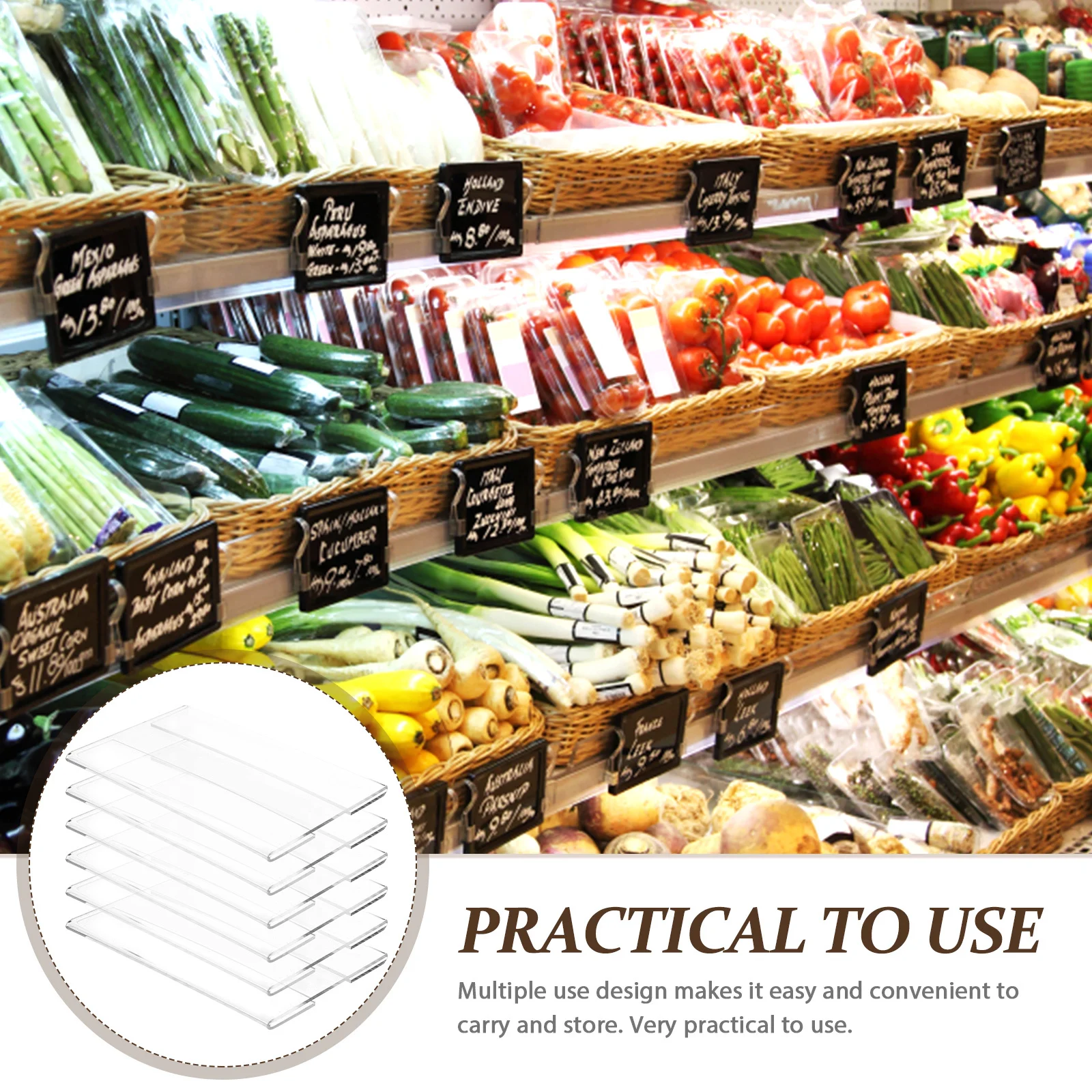 

6Pcs Wear-Resistant Price Tag Shelf Labels Professional Price Stand for Supermarket Display and Promotional Signs