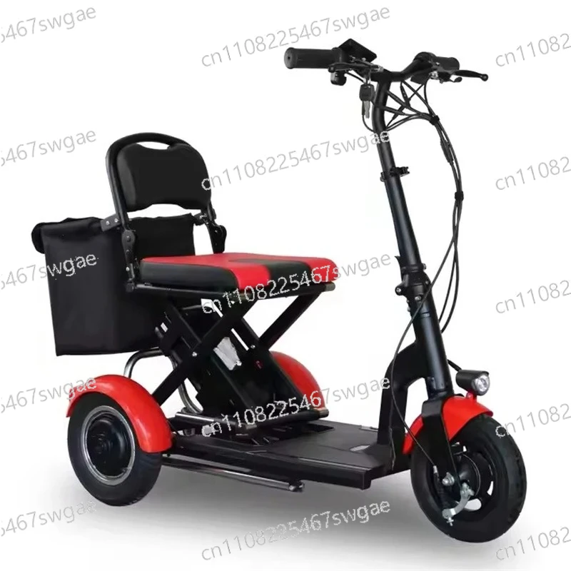 Three Wheel Electric Cargo Scooter Tricycle With Seat Foldable Battery Removable Double Motor 600W Electric Scooter
