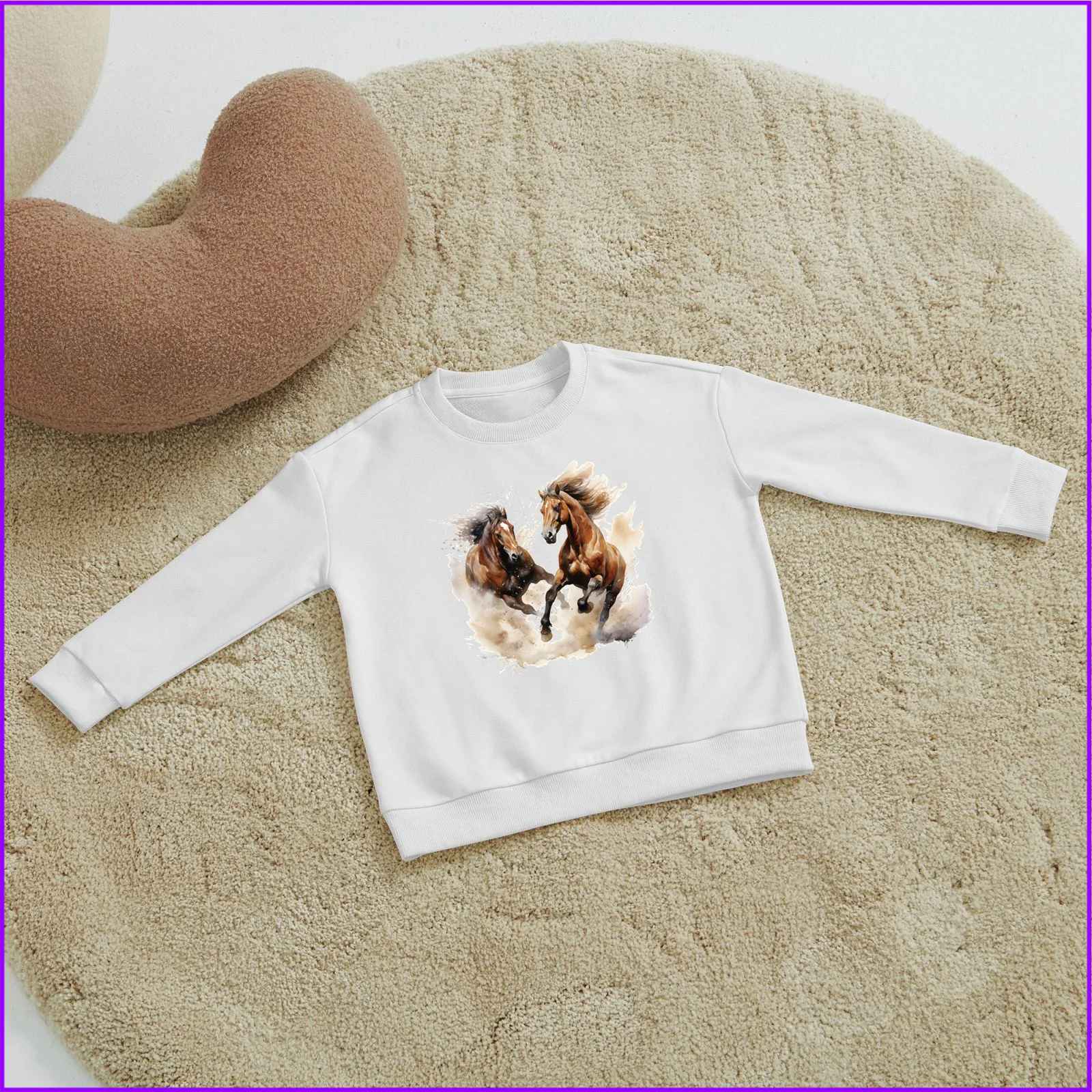 Two Horses Running In The Wind Animal Sja116d Kids Boys Girls Hoodies Sweatshirts Tops Teen Clothes Rainbow Friends High Nightma