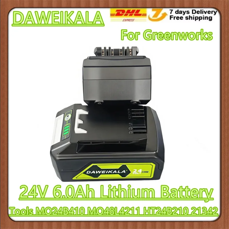 Greenworks 24V 6Ah بطارية ليثيوم أيون MO24B410 MO48L4211 HT24B210 لجميع الأجهزة 0 6 كجم #1