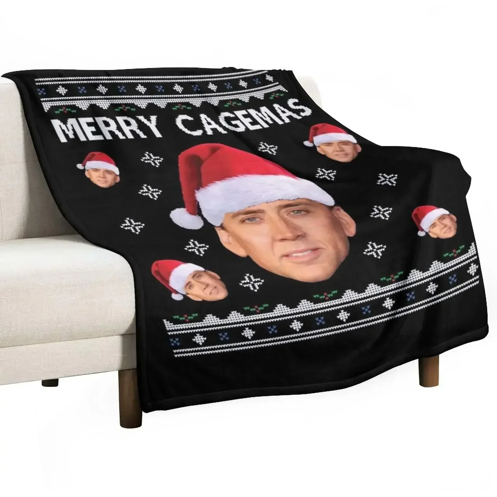 

Nicolas Cage Stage Name Actor Filmmaker Coppola Received Many Awards Merry Cagemas Christmas Knitpo Throw Blanket