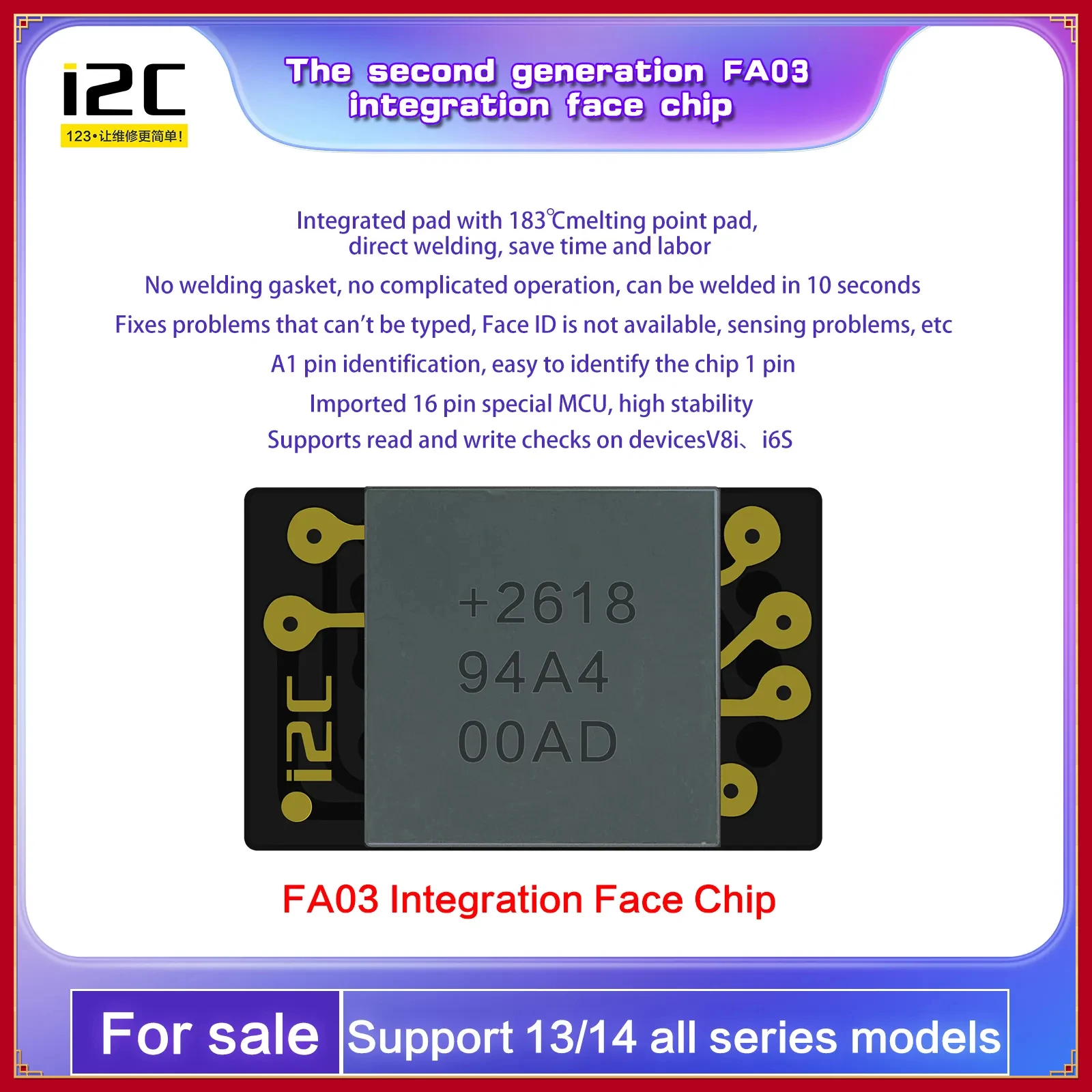 

i2C Integrated Face Chip for iPhone 13 14 All Series Use for Device MC14 10PCS/Bag Models