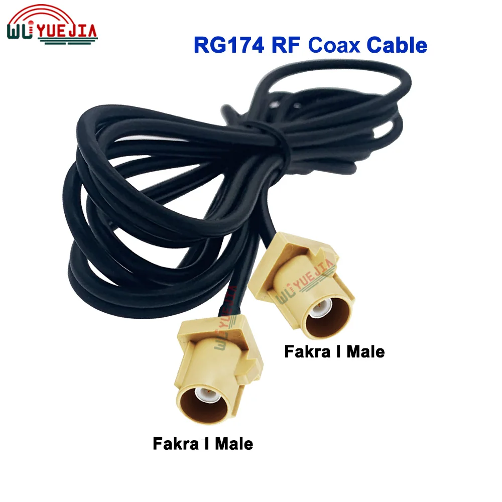Beige Fakra RF Cable Fakra I Type Male to Fakra Female Jack Connector RG-174 RF Coaxial Cable For DAB or Digital Radio Systems