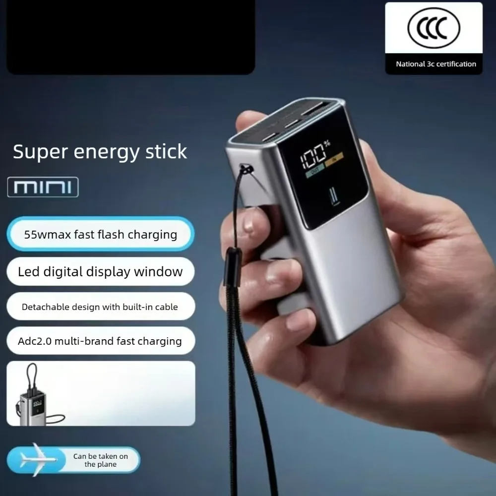 10000mAh Mini Power Bank Portable Charger Ultra-Compact Battery Pack Fast Charging External Phone Charger For Apple Samsung