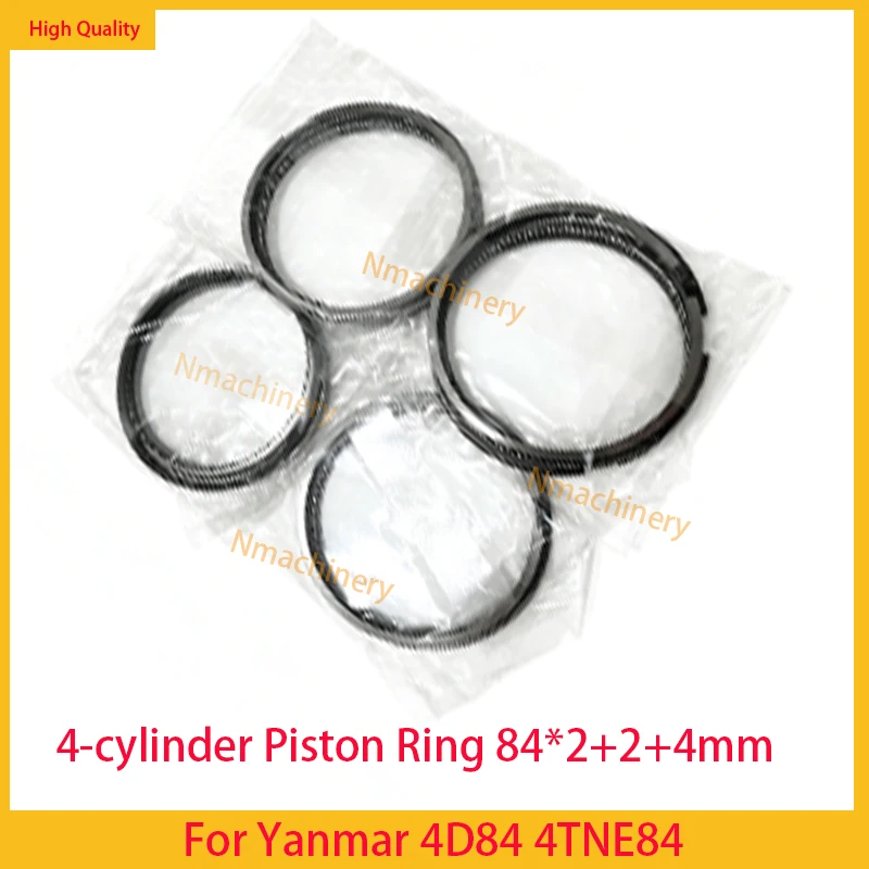 

4TNE84 Piston Ring For Yanmar 4D84 4TNV84 84mm 4-Cylinders STD 84*2+2+4mm Overhaul Rebui Rebuild Kit Engine
