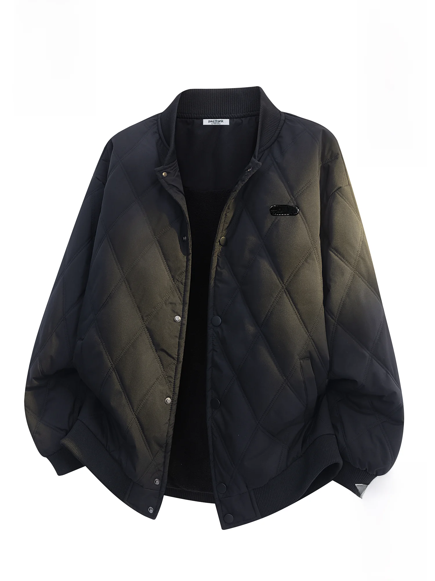 

Мужская зимняя свободная повседневная хлопковая куртка Paul Frank в стиле ретро с бейсбольным воротником и узором в виде ромбов, утепленная