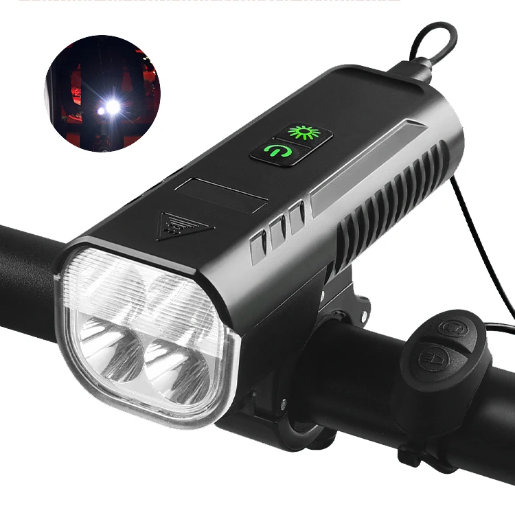 1000 lumen 4400mAh road bike night cycling led 130DB horn headlight USB charge front lights bicycle head light