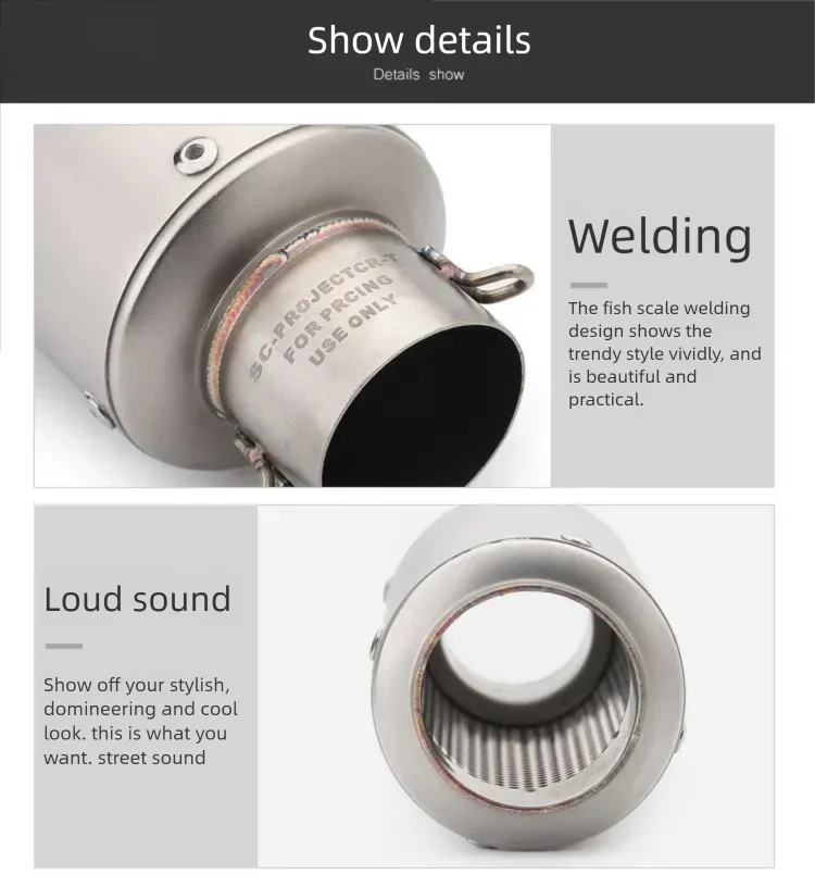 تخفيضات عيد الميلاد: أجزاء ماسورة عادم الدراجة النارية، قسم متوسط رياضي، لمشاريع GP، Ninja 250SL-300، DUKE 390، R6