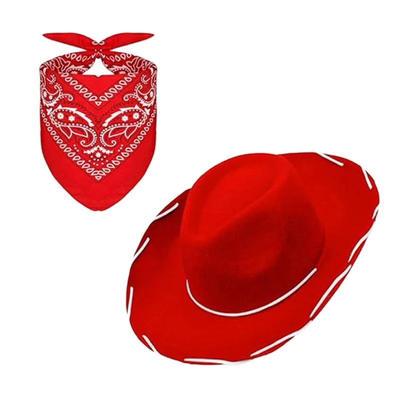 Bridal Shower Boland Hat Handkerchief Set Festival Gear Costume Accessory