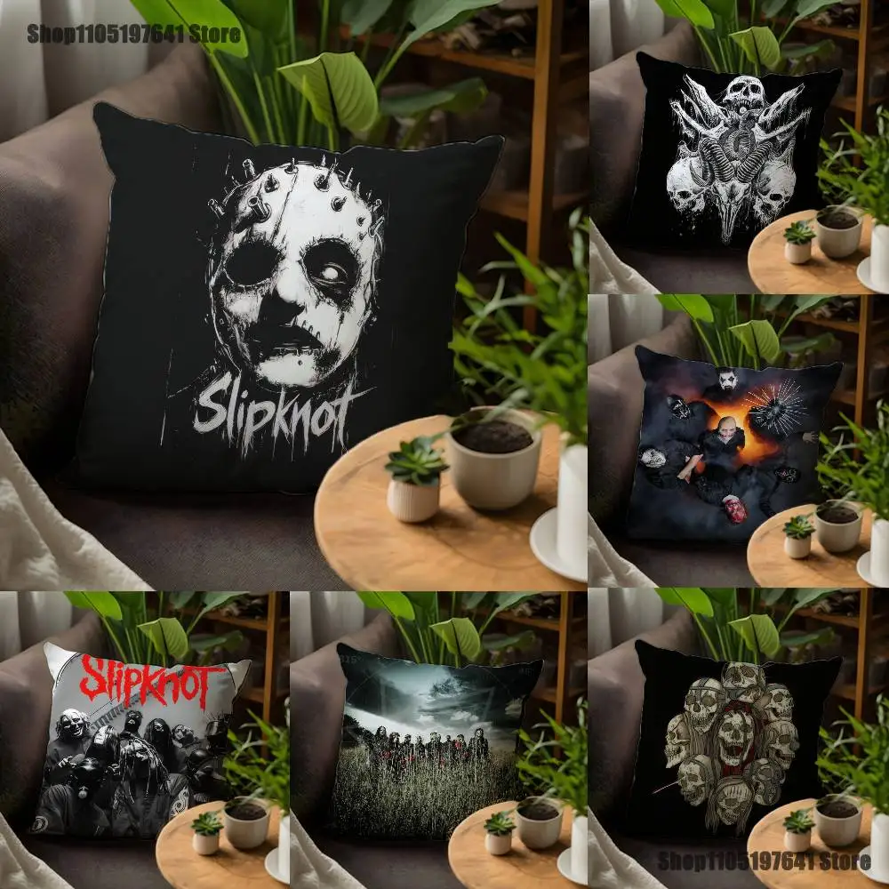 

P-Psychosocial Band S-SlipknotS Pillow Case For Sofa Decor Car Office Room Printing Cushion Cover Decorations and Protector