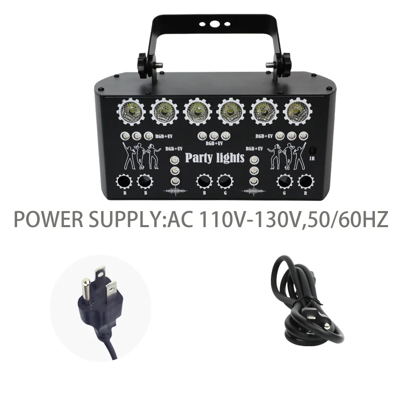 HCWE US PLUG 27 Eyes Upgraded Version Disco Ball Laser Light Adjustable LED UV 4 Major Control Modes Party Lights KTV Accessorie