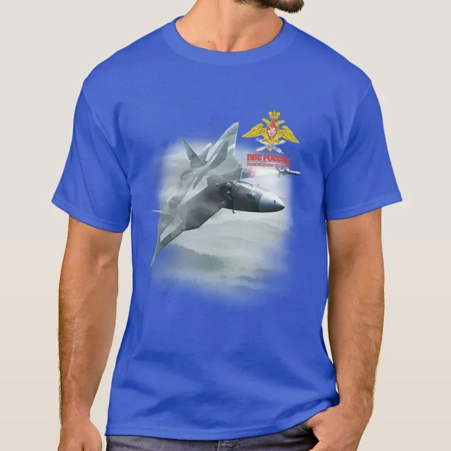 Premium Cotton Short Sleeve O-Neck Mens T Shirt New Pak Fa Aka T-50 Russian Air Force Fifth-generation Stealth Fighter T-Shirt.