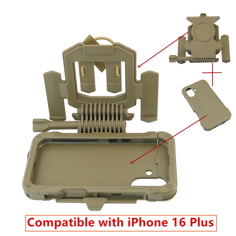 TS TAC-SKY Outdoor Military Accessories Tactical Hunting and Shooting Vest Phone Case Mount Compatible with iPhone 16 Plus