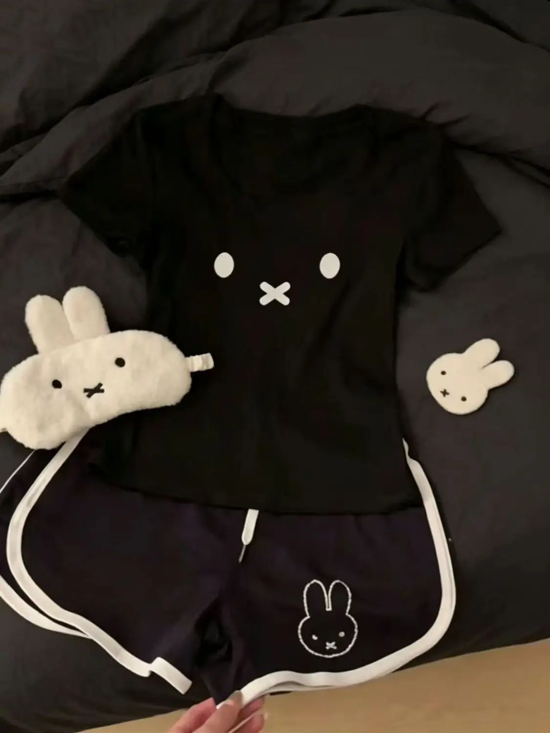 Lovely Sweet Miffy Can Be Worn Outside Round Collar Pajamas Woman Summer Senior Sense Soft Sister Student Dormitory Foreign Suit view 3