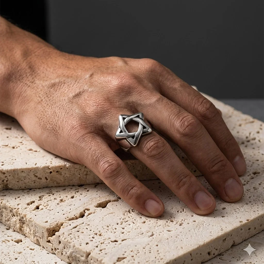 

St-Delan 3D Five-Pointed Star Ring — Vintage Stainless Steel, Fade-Resistant, Unique Hip-Hop Style, Unisex Fashion Ring