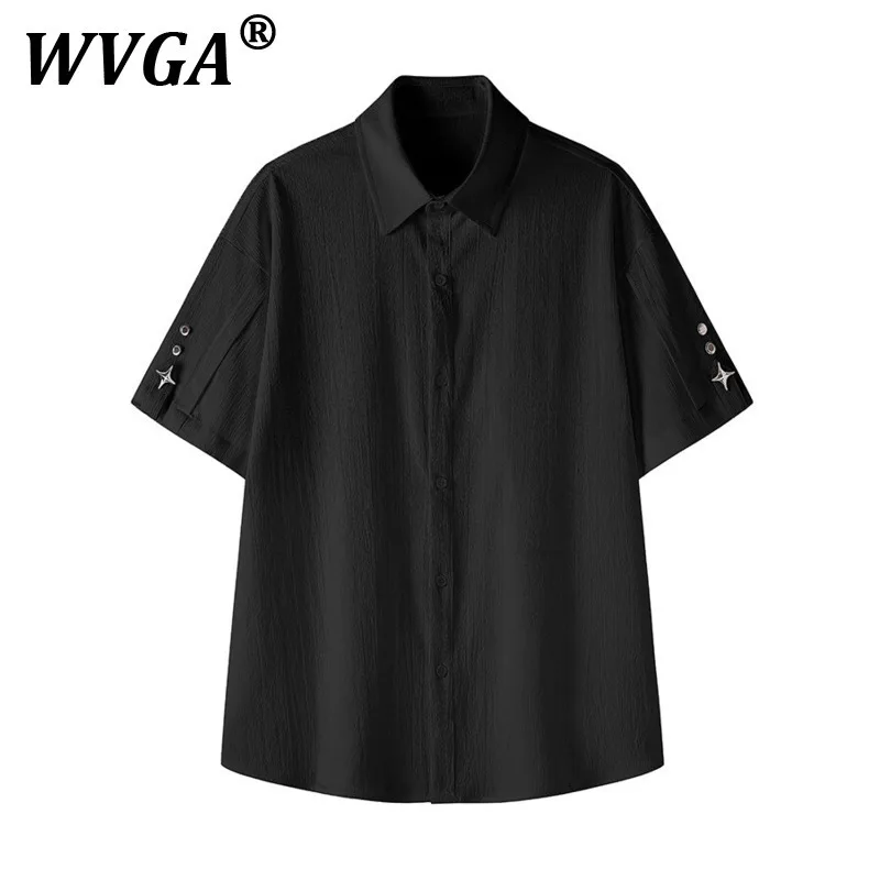 

WVGA весна лето новые мужские Tide Techwear High Street нишевый дизайн модные рубашки с короткими рукавами свободные шикарные повседневные рубашки Ins W7863