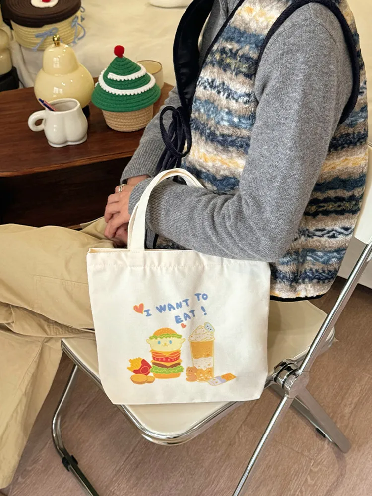 

2026 Summer Handheld canvas bag handbag fabric canvas in good condition Korean style, cute small size