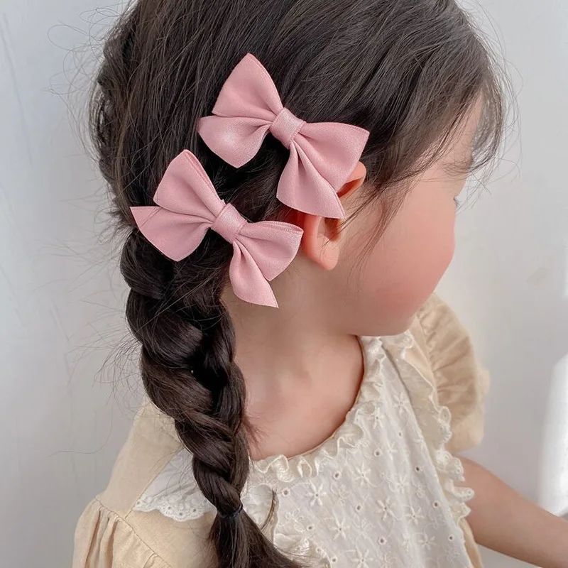 2PCS New Lovely Bow Headgear Sweet Little Girl Hair Accessories Summer Girls Net Red Baby Hairpins Children Hair Clips Gifts