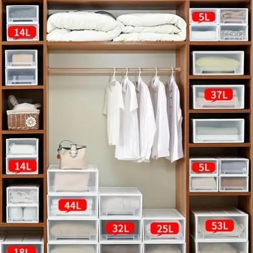 Sturdy Plastic Shoe Box Deep 27303439cm Wide 18253235cm Storage Drawer Underbed Organizer Box European Style Universal Storag...