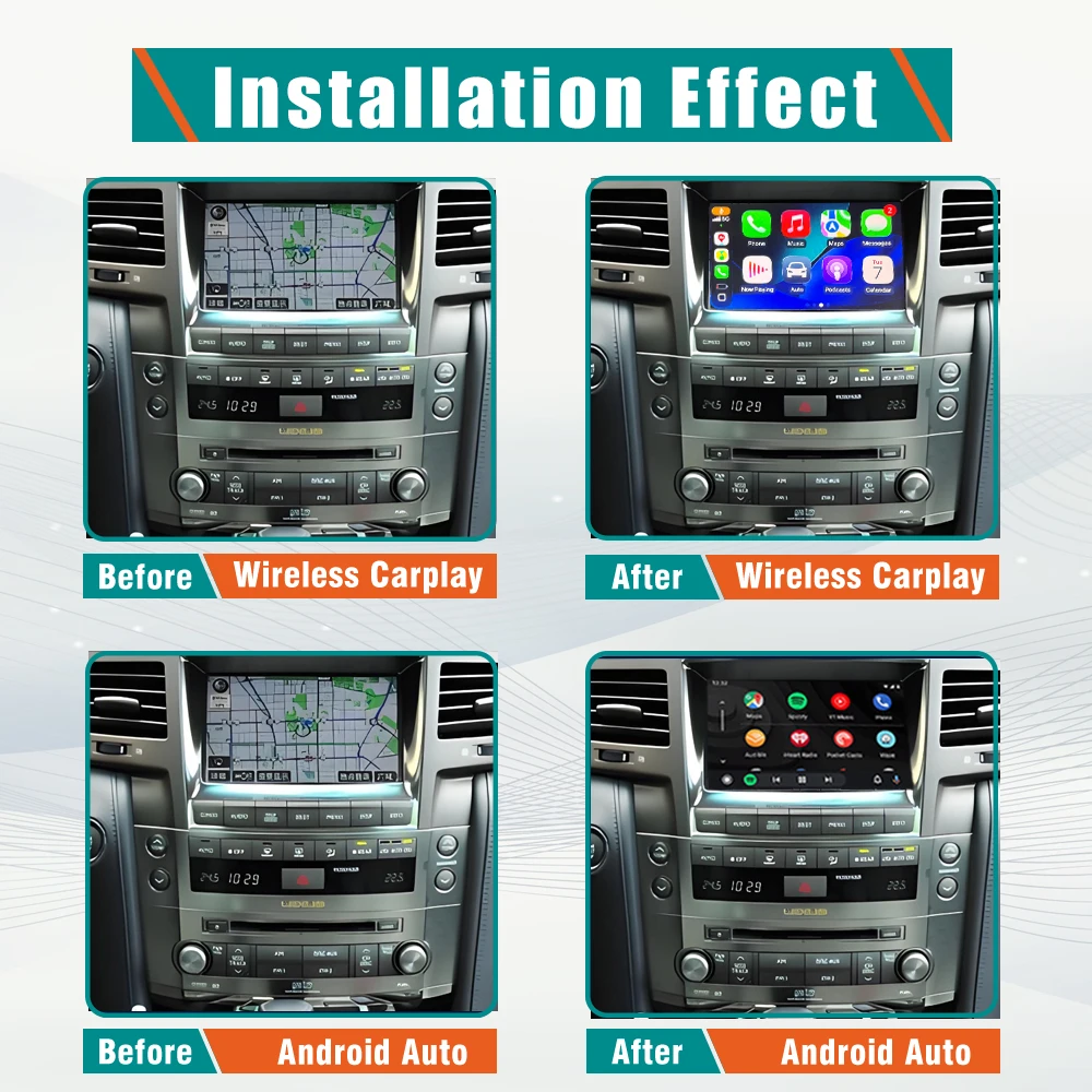 Upgrade Wireless MMI Carplay Box LX570 2013-2014 Android Auto Car DVD Player Mirror Link Navigation Rear Camera